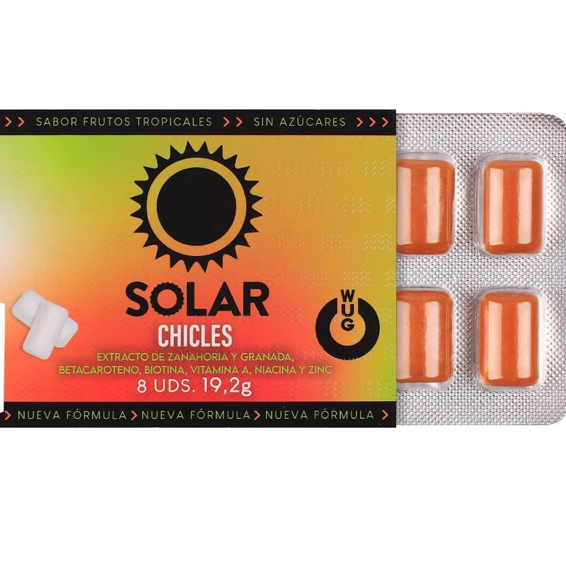 Wug solar - functional vitamin & zinc tropical fruits flavour gum blister 8 pcs 1