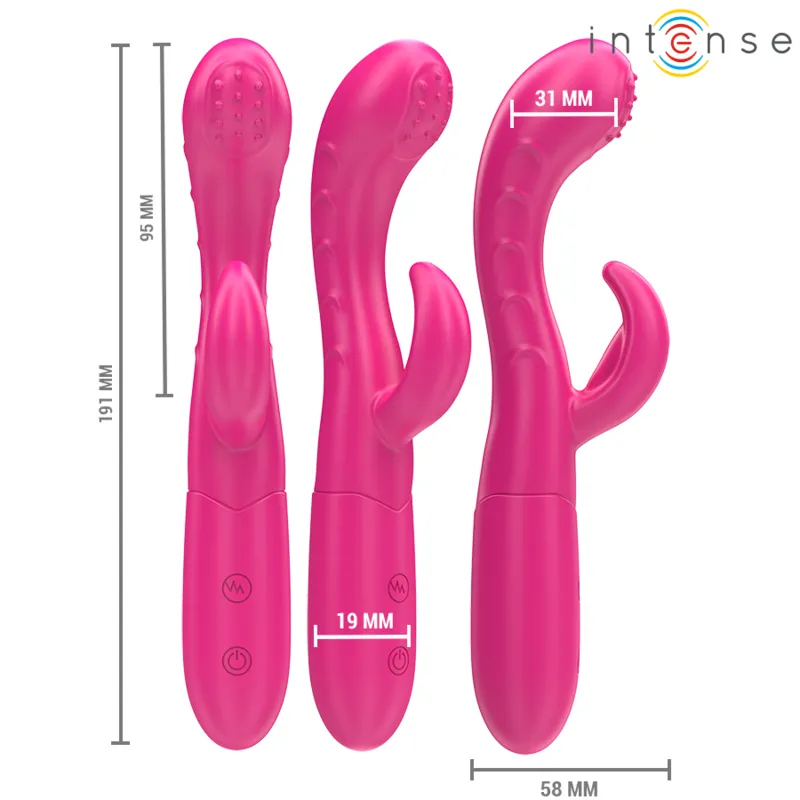 Intense - amara vibrator with stimulating tongue 10 vibrations pink 1