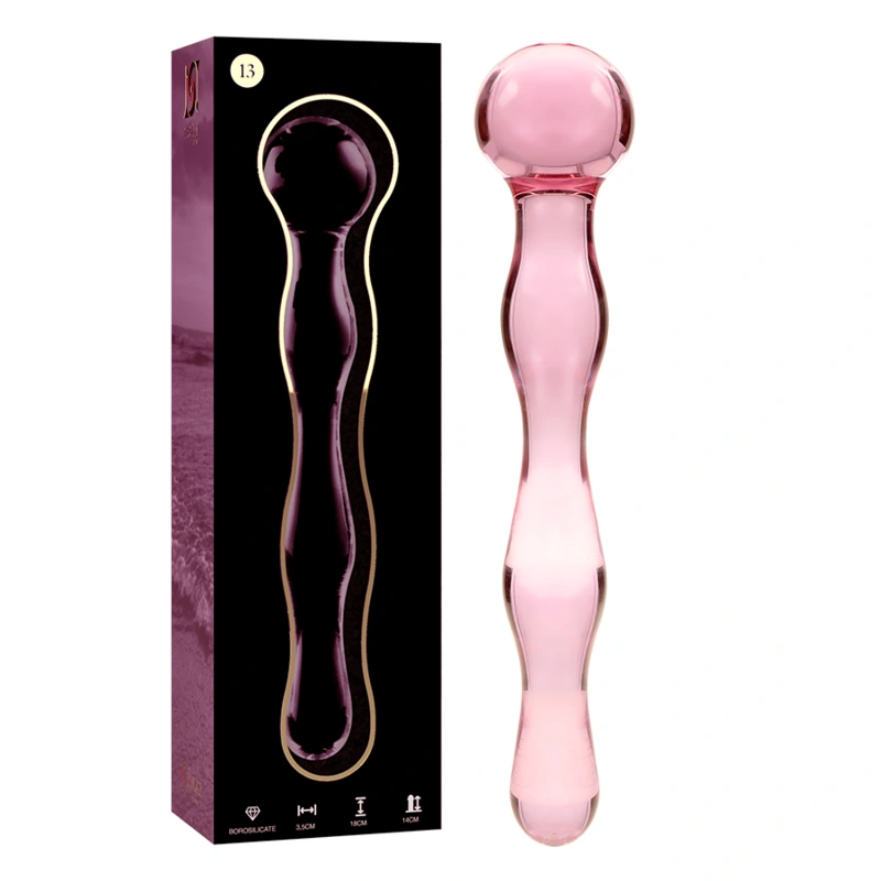 Nebula series by ibiza - model 13 dildo borosilicate glass pink 18 cm -o- 3.5 cm