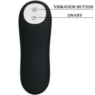 Pretty Love Bottom Silicone Ribbed Plug 12 Vibration Modes