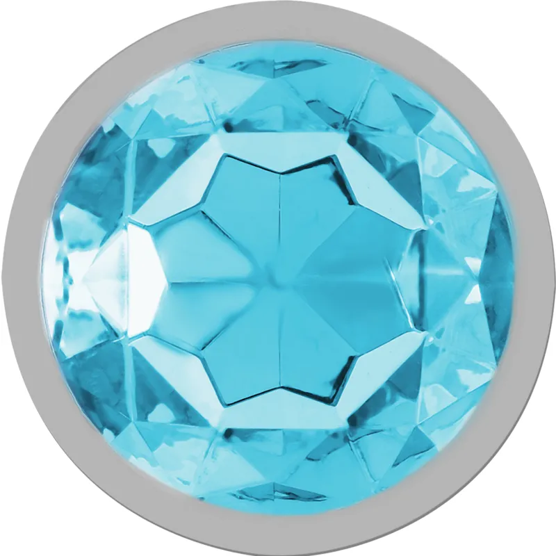 Intense - Metal Aluminum Anal Plug With Blue Glass Size S - Análny Kolík 2
