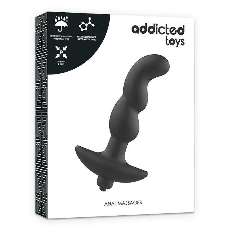 Addicted Toys Anal Massager With Vibration Black - Análny Vibrátor