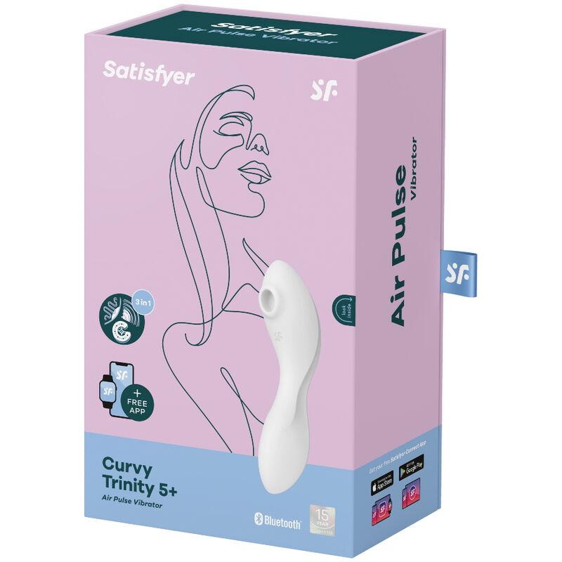 Satisfyer Curvy Trinity 5 Air Pulse Stimulator & Vibrator White - Stimulátor Klitorisu 3