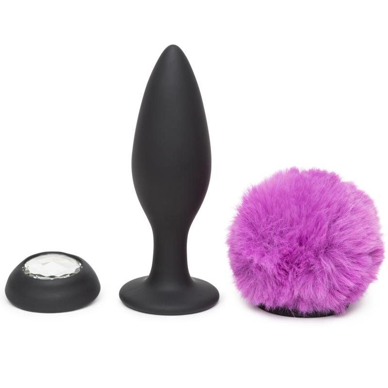 Happy Rabbit - Rechargeable Vibrating Butt Plug Black & Purp 1