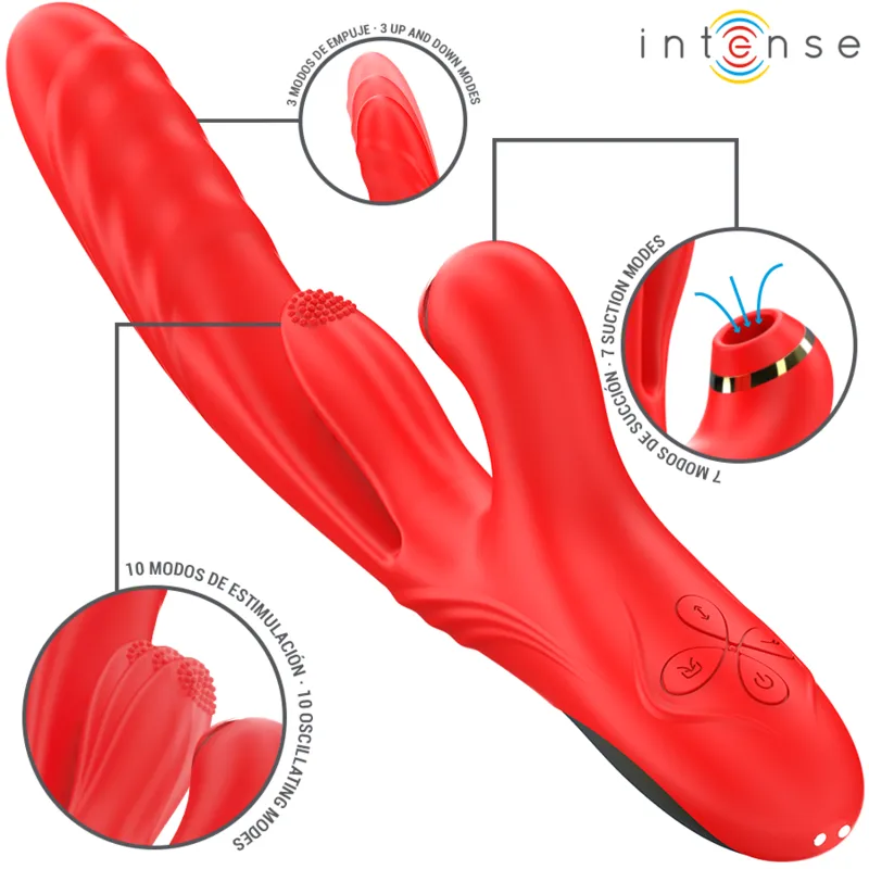 Intense - karol multifunction vibrator thrust & stimulation & suction red