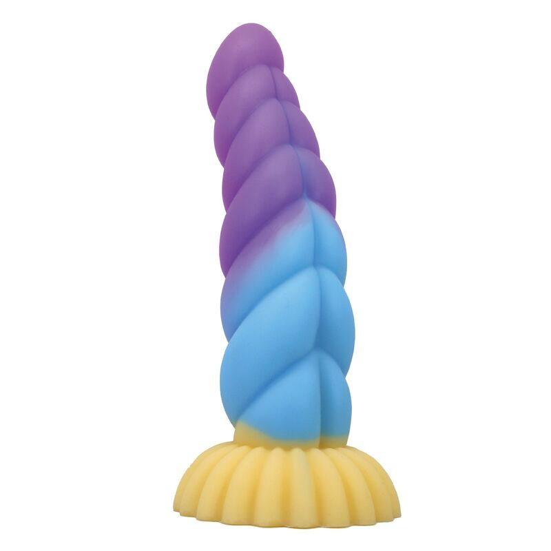 Power monsters - unicorn tricolor fantasy silicone dildo 22 cm Ø 5 cm 3