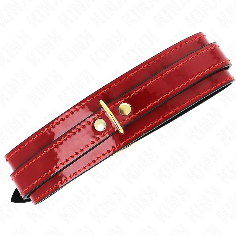 Kink - Wine Red Adjustable Necklace With Golden Details 29-42.5 Cm X 4 Cm 1