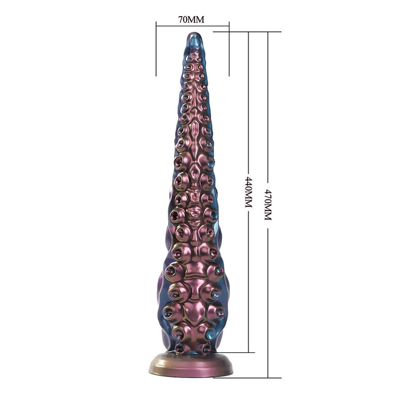 Power monsters - abyssal tentacle tricolor fantasy silicone dildo 46 cm Ø 7 cm 5