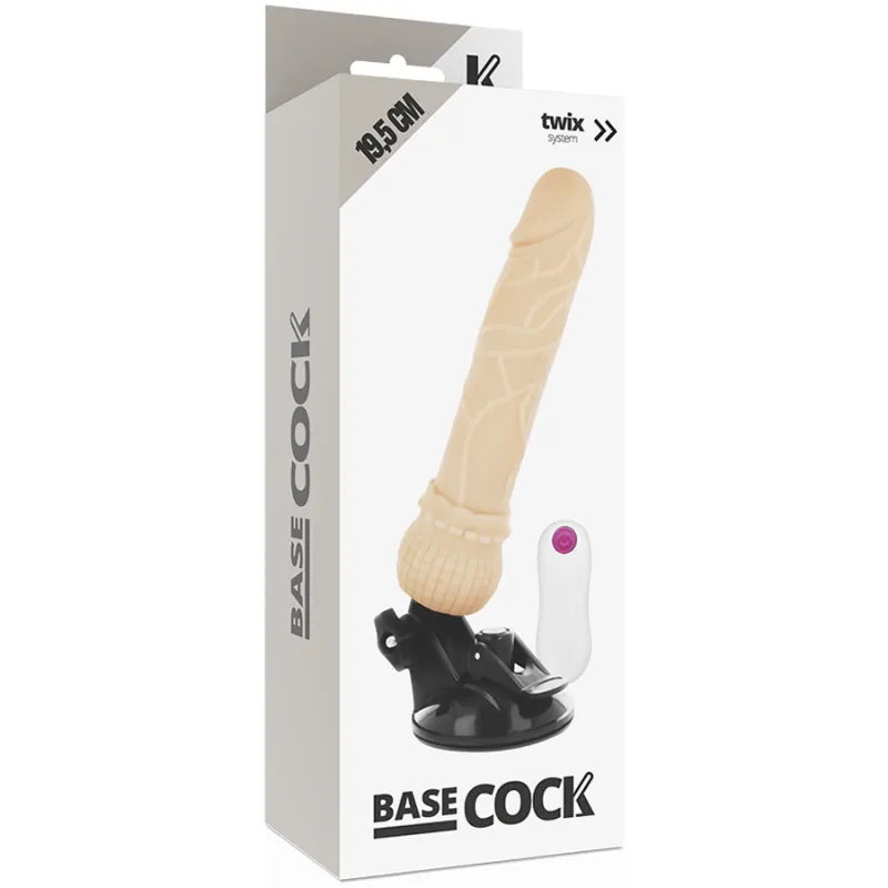 Basecock Realistic Vibrator Remote Control Flesh 19.5 Cm