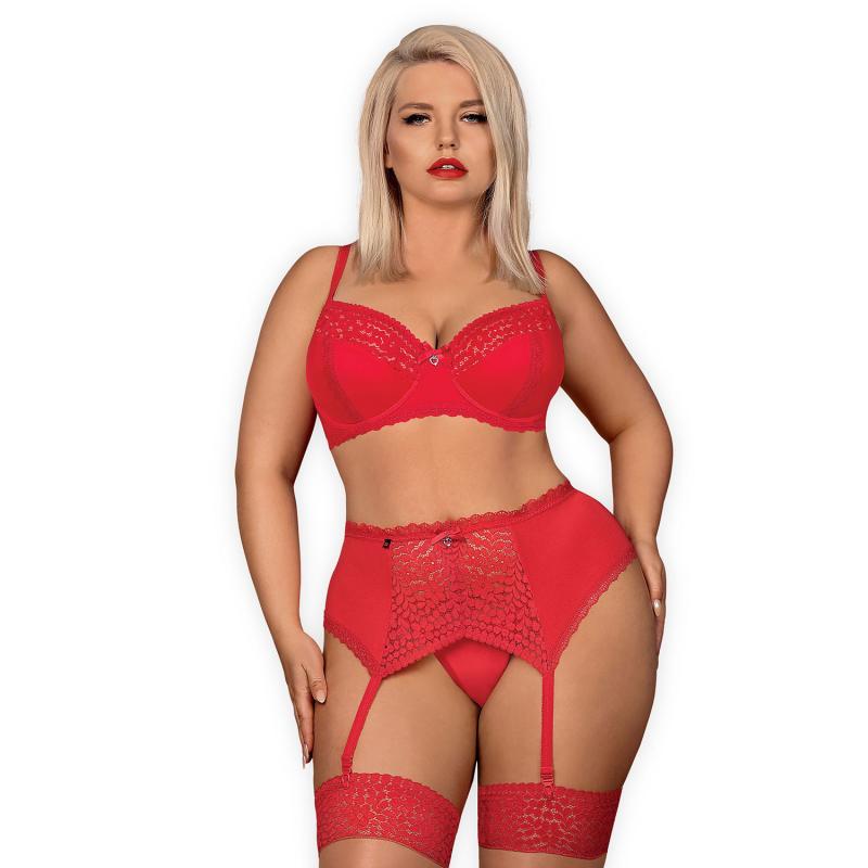 Obsessive - Jolierose 3 Pcs Set Red Xxl 4