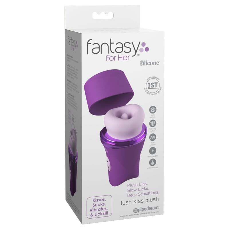 Fantasy for her - lush kiss plush purple suction & licking clitoral stimulator 5