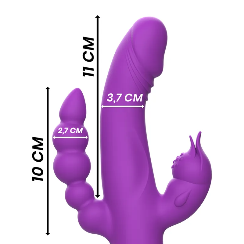 Intense - Casanova Vibrator Rabbit Silicone Triple Engine Purple 2