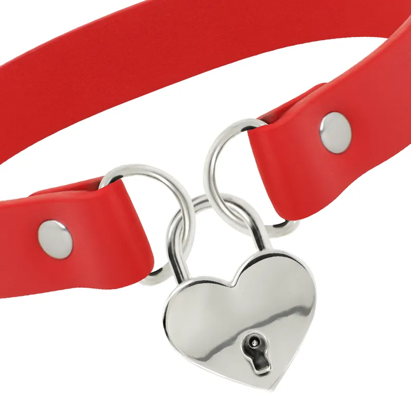Coquette Hand Crafted Choker Keys Heart - Red