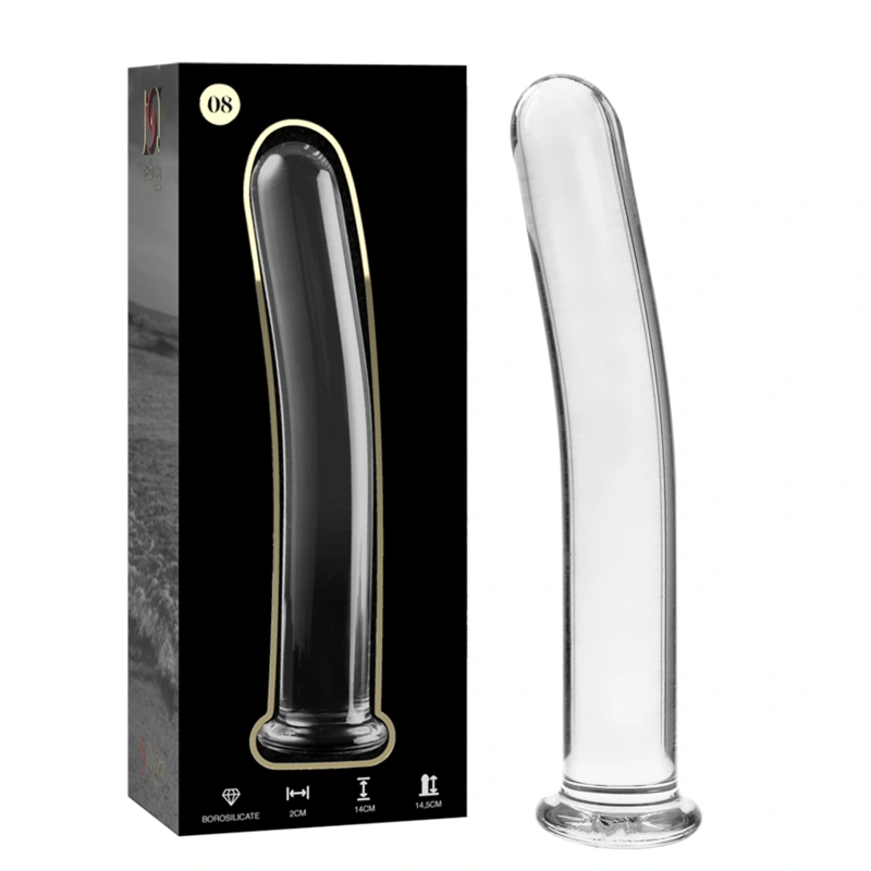 Nebula series by ibiza - model 8 dildo borosilicate glass clear 14.5 cm -o- 2 cm