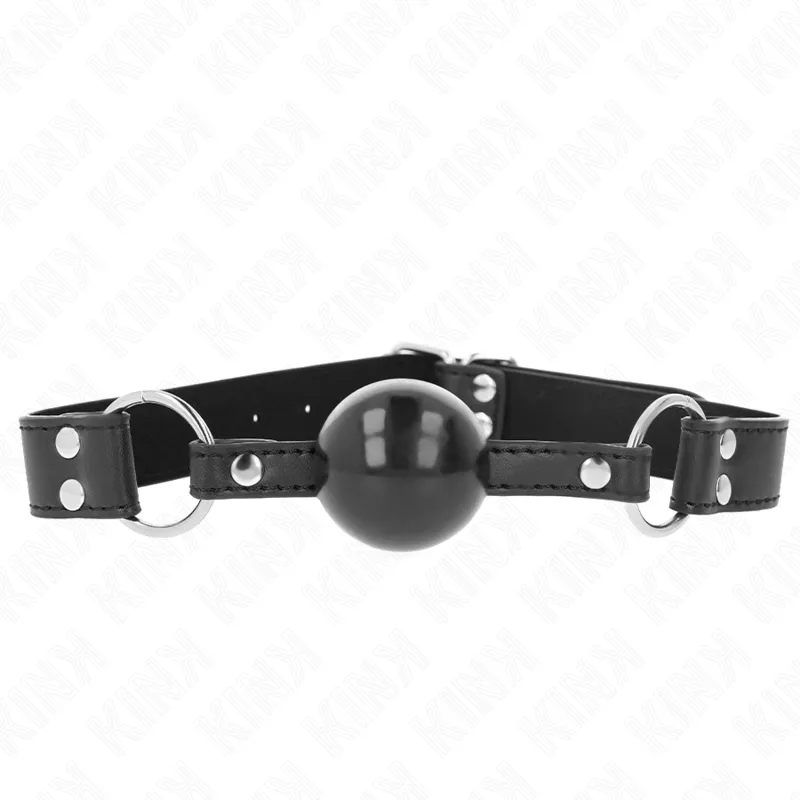 Kink - Soft And Solid Ball 4 Cm Gag With Leatherette Strap 62 X 2.5 Cm Adjustable 42-58 Cm