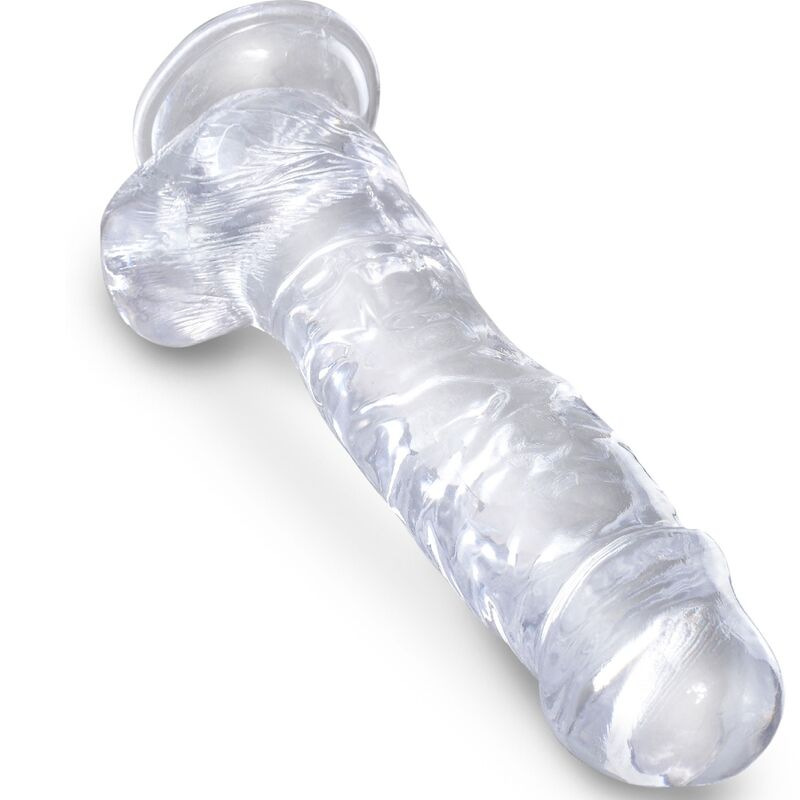 King cock - clear realistic penis with balls 16.5 cm transparent 2
