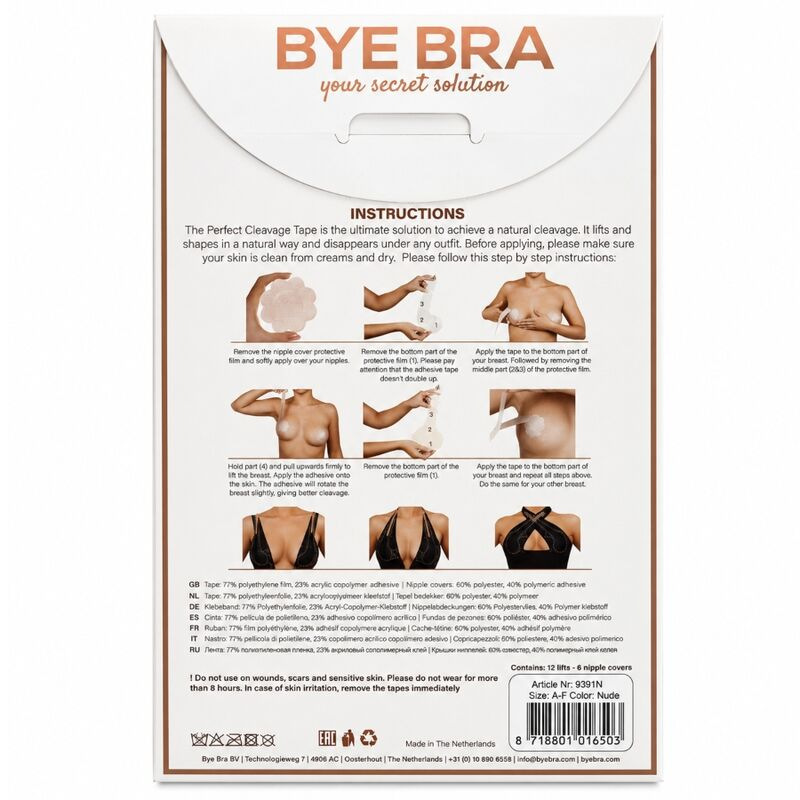 Bye-bra - enhancement tape + free nipple covers cup a-f 1