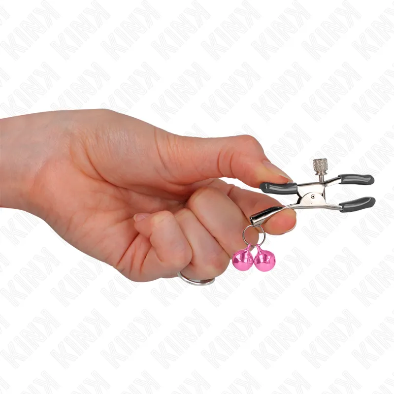 Kink - Double Bell Nipple Clamp Pink 6 Cm