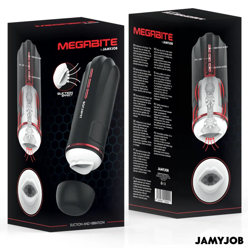 Jamyjob - megabite automatic mouth masturbator 5 suction and vibration modes 6