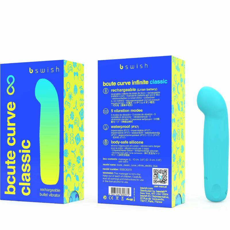 B swish - bcute curve infinite classic rechargeable vibrator blue silicone 2
