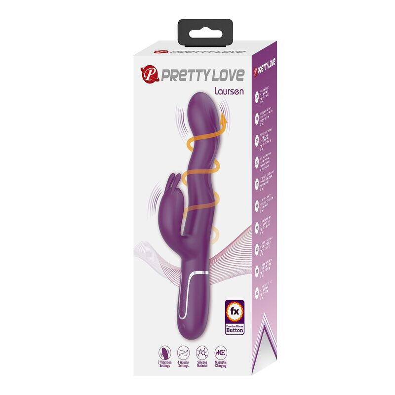 Pretty love - loursen rabbit vibrator with thrusting motion and 7 vibrations usb rechargeable purple 2