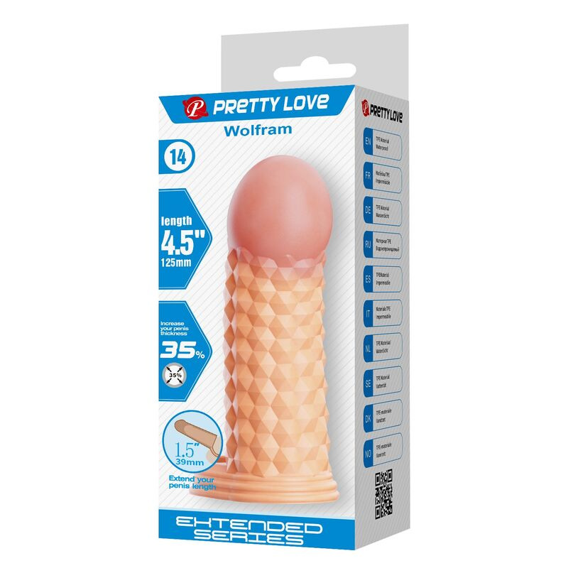Pretty love - wolfram penis extension sleeve 11.5 cm Ø 3.8 cm natural 6