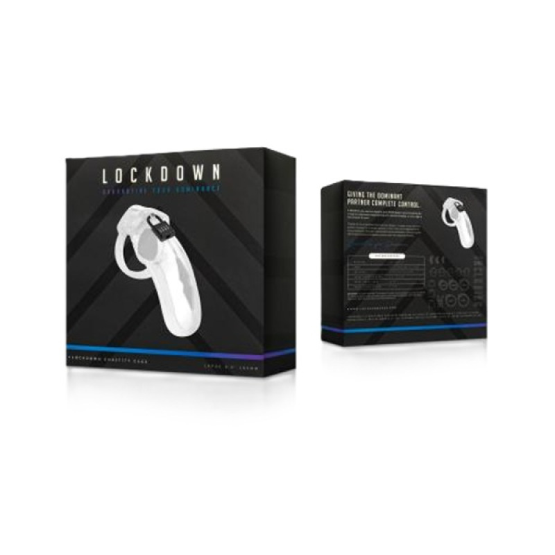 Lockdown Chastity Cage Transparent L - Klietka Na Penis