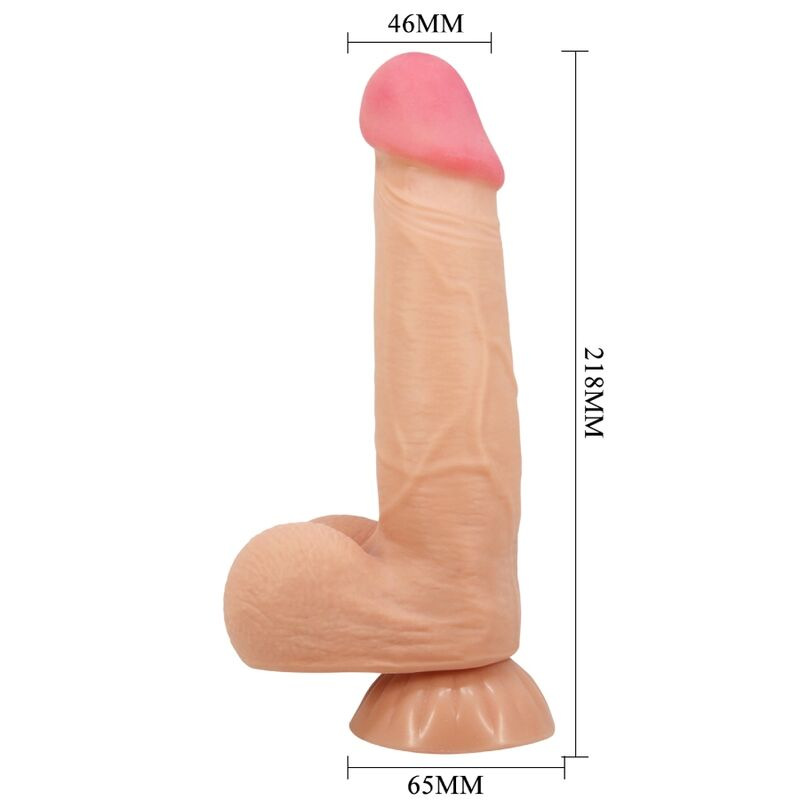 Pretty love - sliding skin series realistic dildo with sliding skin suction cup remote control flesh 3