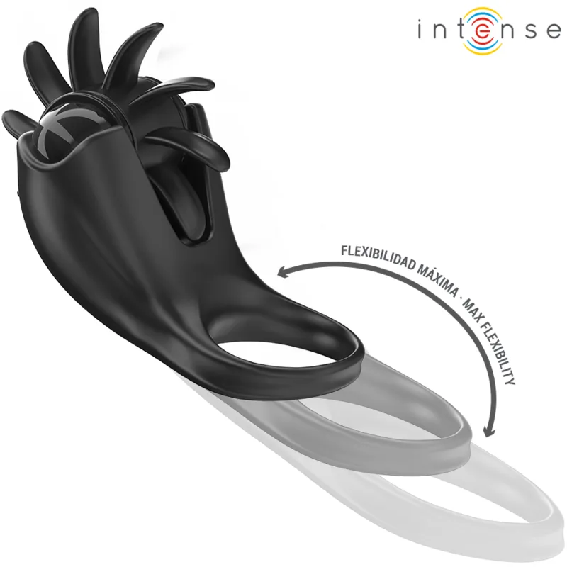 Intense - mabel vibrating ring 10 vibrations with clitoris stimulator black 4