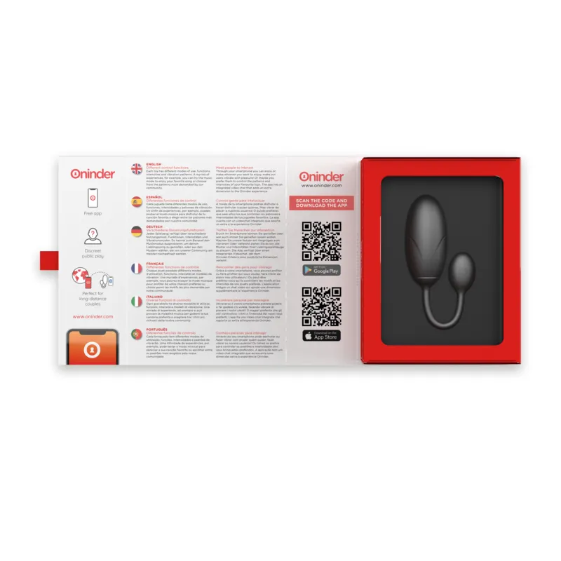 Oninder - Tokyo Vibrating Egg Black 7.5 X 3.2 Cm Free App 6