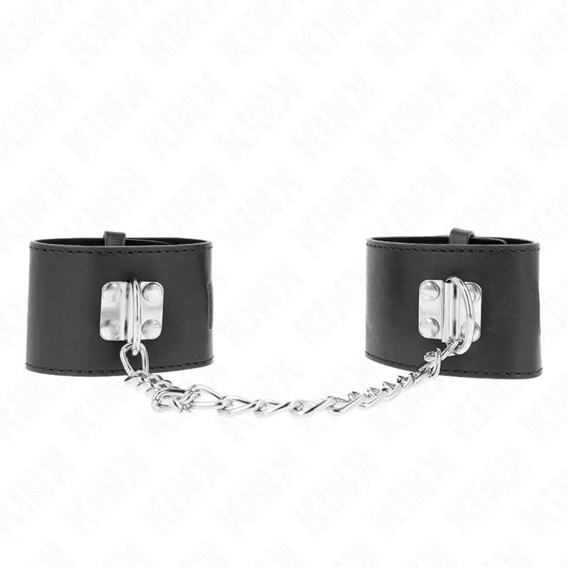 Kink - Fixed Wrist Restraints With Chain 30 Cm And Padlock Closure Black Adjustable 16-23