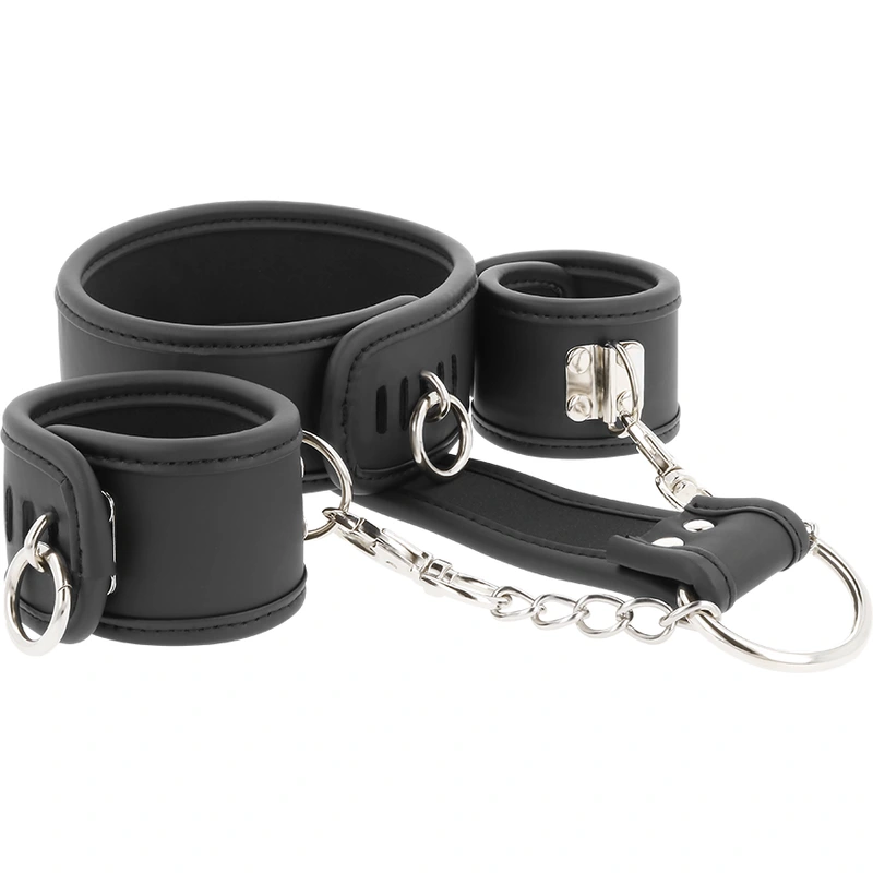 Fetish Submissive Leather and Handcuffs Vegan Leather - Putá
