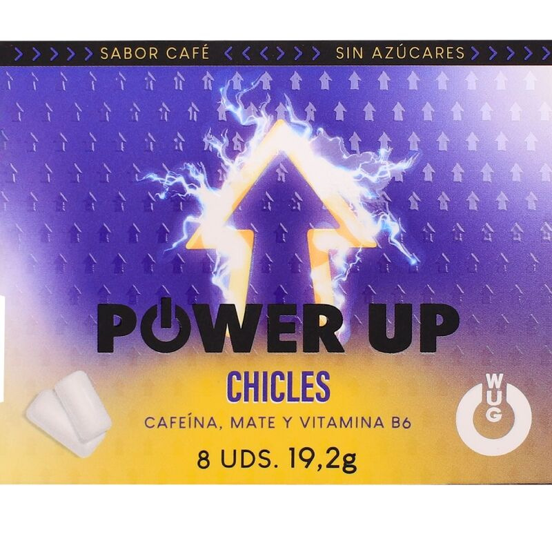 Wug power up – functional caffeine & mate coffee flavour gum blister 8 pcs