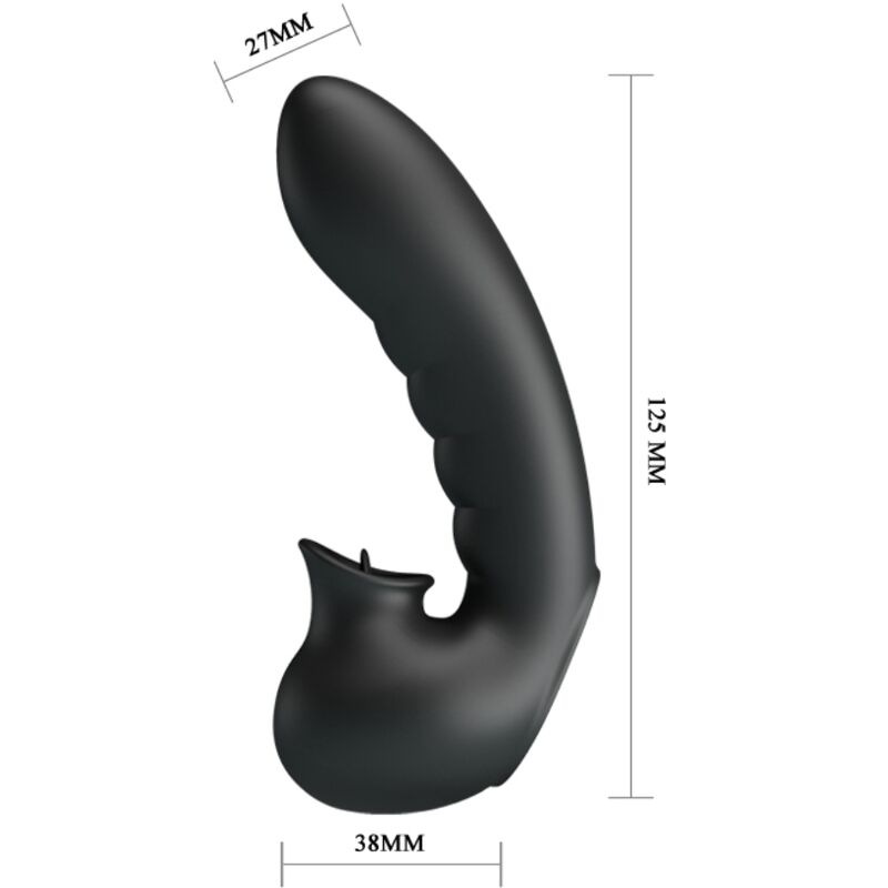 Pretty love - hobgoblin vibrating finger case 12 vibrations + clitoris stimulator black 6