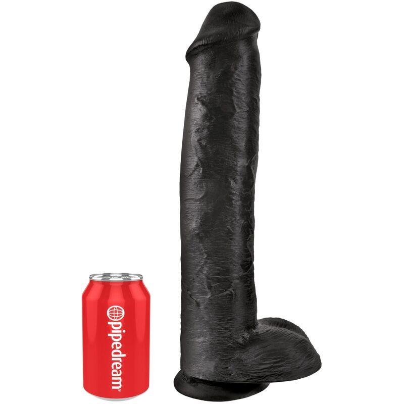 King Cock - Realistic Penis With Balls 34.2 Cm Black