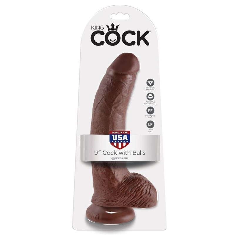 King cock - 9 dildo brown with balls 22.9 cm 4