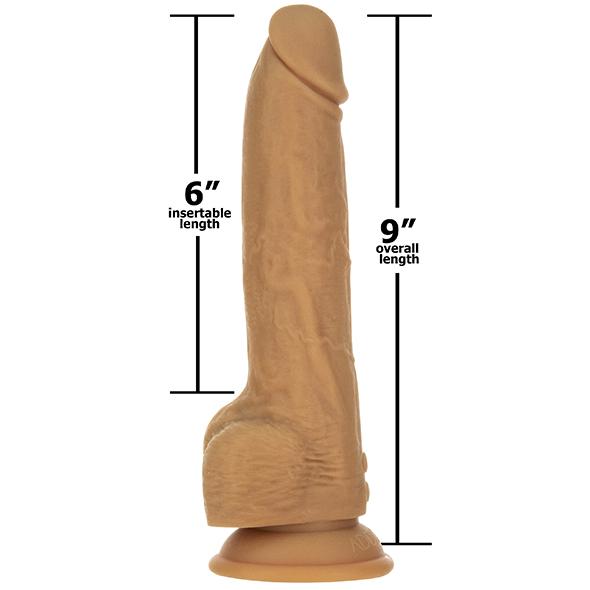 Naked Addiction - 9 Inch Thrusting Dong With Remote Caramel
