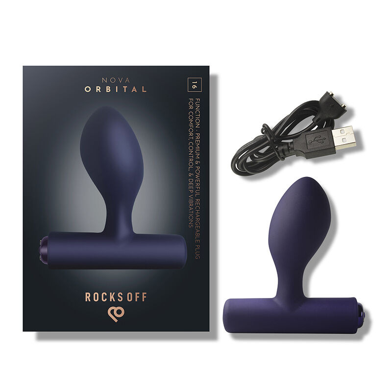 Rocks-off - nova orbital rechargeable premium & powerful anal plug 16 function blue 7
