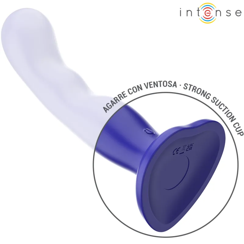 Intense - shorty vibrator with suction cup blue remote control 4