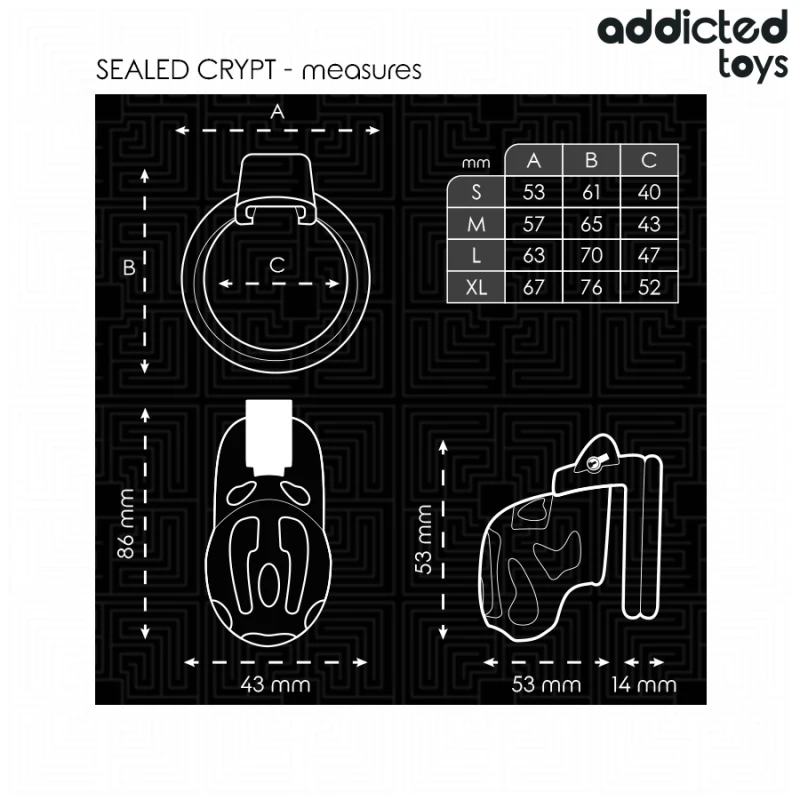 Addicted toys locked - sealed crypt penis cage 8 cm 4