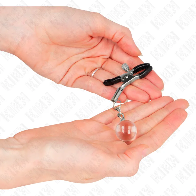 Kink - Glass Bead Nipple Clamps Silver 6 Cm 2
