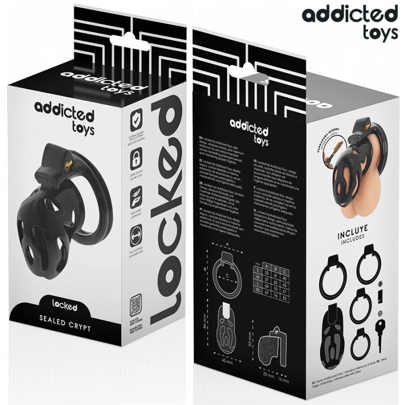 Addicted toys locked - sealed crypt penis cage 8 cm 5