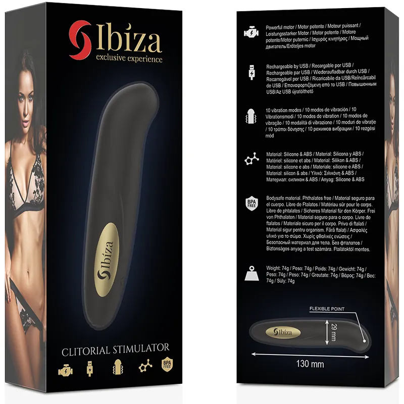 Ibiza - Clit Stimulator Usb Charger 10 Vibration Modes Golden 13 X 2,9