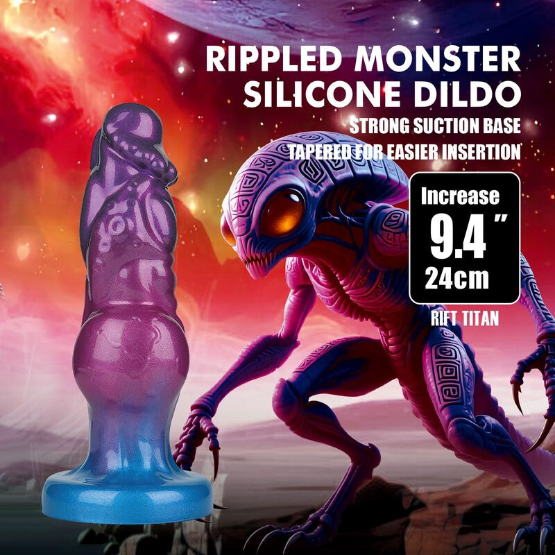 Power monsters - rift titan bicolor inflatable fantasy silicone dildo 24 cm Ø 5 cm 6