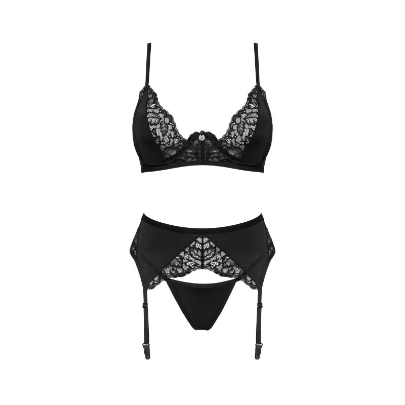 Obsessive - Bellastia 3-Piece Bra Set Black M/L