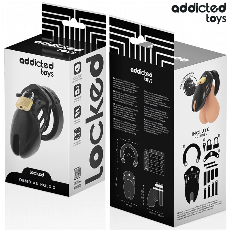 Addicted toys locked - obsidian hold penis cage size s 5