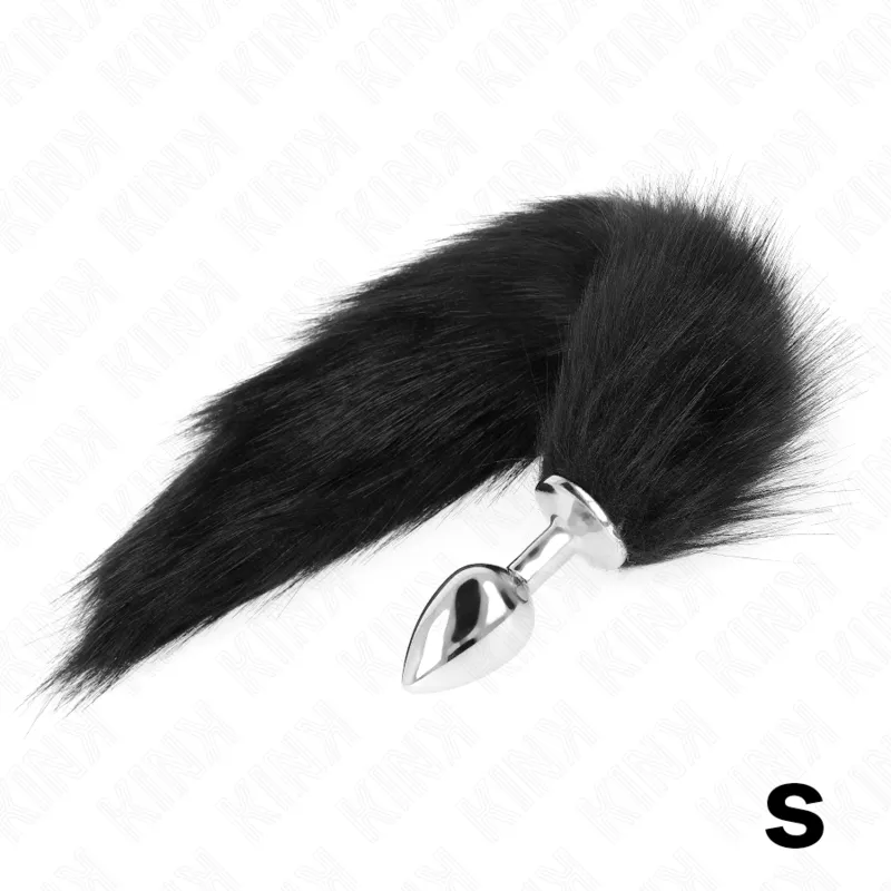 Kink - Anal Plug Size S 7 X 3 Cm With Synthetic Tail 40 Cm Black