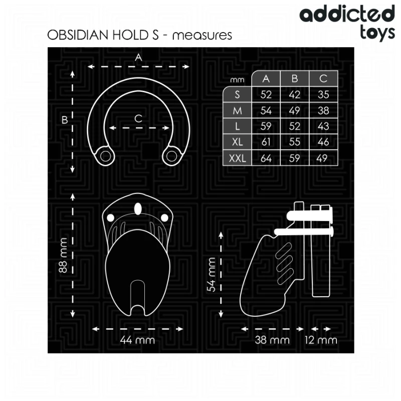 Addicted toys locked - obsidian hold penis cage size s 4