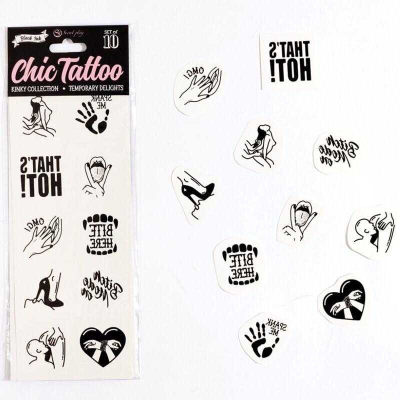 Secret Play - Set Of 10 Temporary Tattoos Kinky Collection 1
