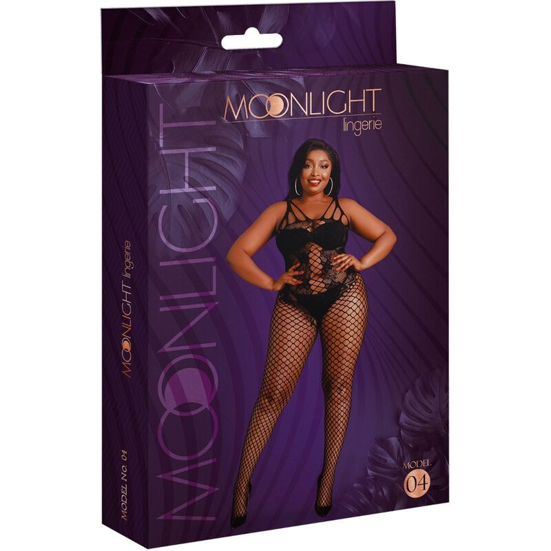 Moonlight - Model 4 Bodystocking Black Plus Size 2